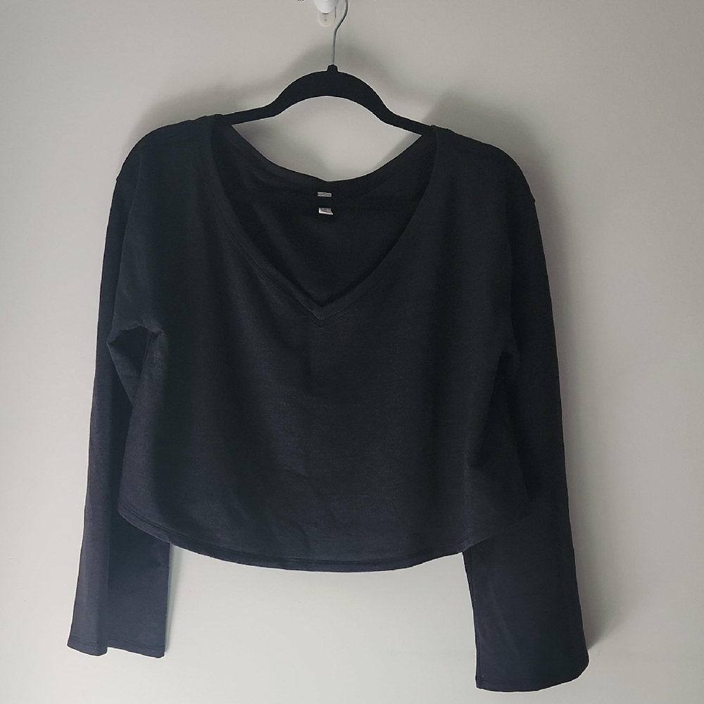 Lululemon Show Your Depth Long Sleeve M/L Heathered Core Black
